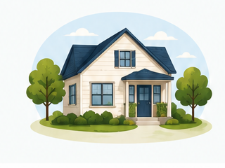 Illustration of a well cared for home
