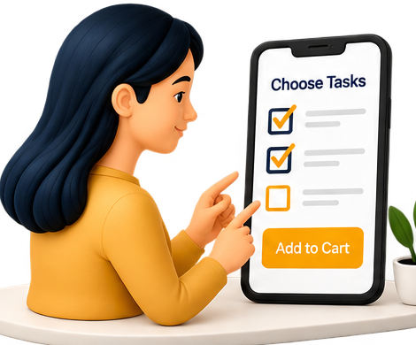 Customer selecting Manivo services